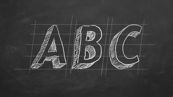 Hand Tekening Geanimeerde Abc Blackboard — Stockvideo