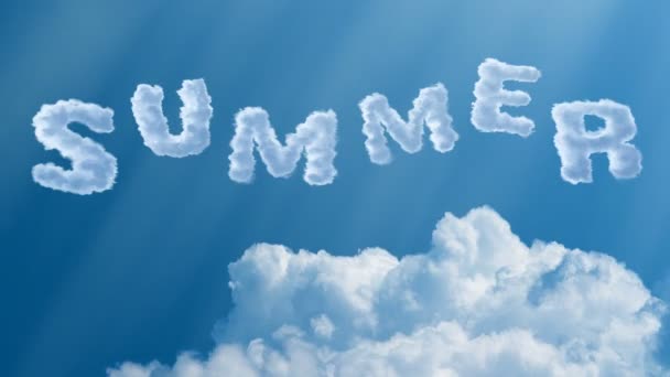 Sommer Wolkentext Blauen Himmel — Stockvideo