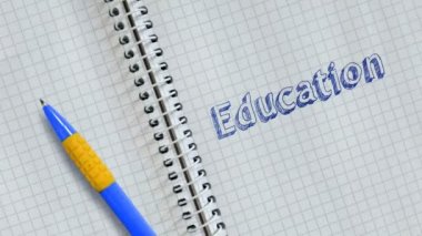 Not defterine el yazısıyla yazılmış metin eğitimi ve animasyonlu.