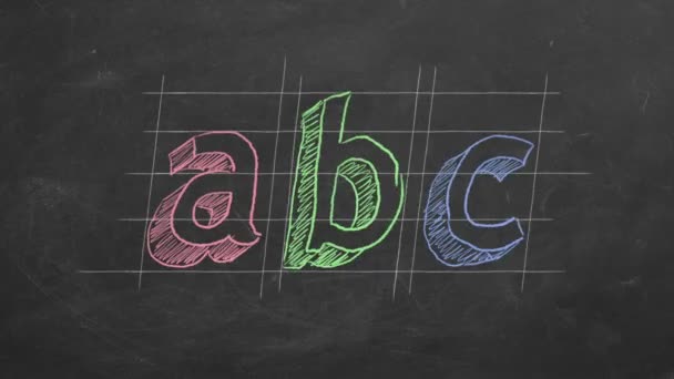 Hand Drawing Animated Abc Blackboard — Stock Video