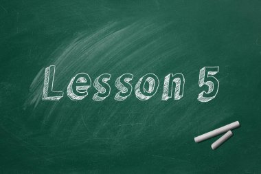 Yeşil karatahta Harf Dersi 5. 10 bölümün 5 'i