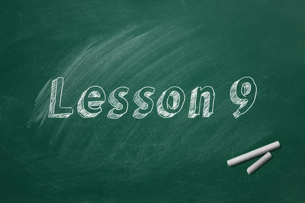 Lettering Lesson 9 on green chalkboard. Part 9 of 10