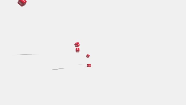 Падають Червоні Кубики Відсотком Концепція Знижки — стокове відео
