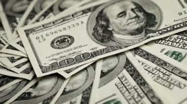 Yığınla Amerikan doları. Yakın plan.