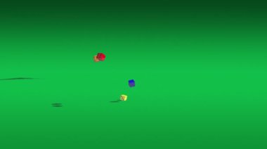 Düşen zar. 3 Boyutlu Canlandırma.