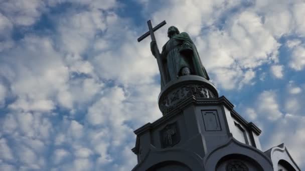 Monumento San Vladimir Battista Della Rus Kiev Kiev Ucraina — Video Stock