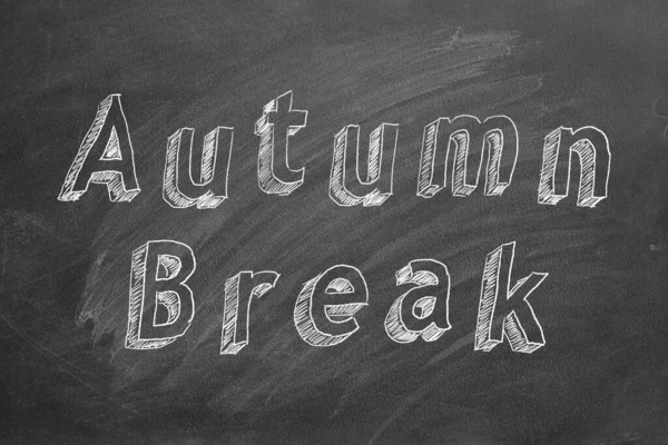 Handtekeningstekst Autumn Break Schoolbord — Stockfoto
