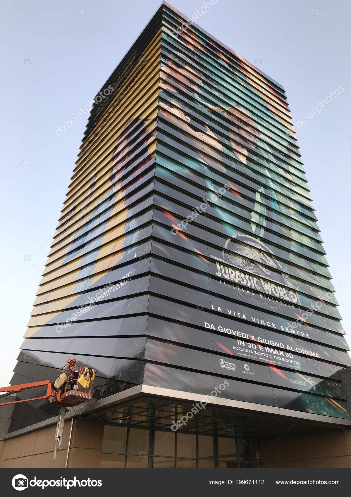 Rome Italy June 2018 Huge Advertising New Jurassic World Fallen