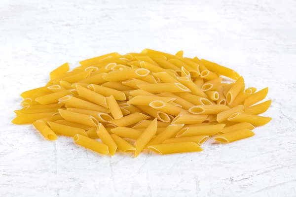 Raw Pasta Type Penne Rigate White Background — Stock Photo, Image