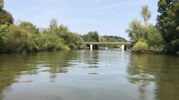 Abbundant Bitki Örtüsü Üzerinde Ljubljanica Nehri Nin Ljubljana Slovenya — Stok video