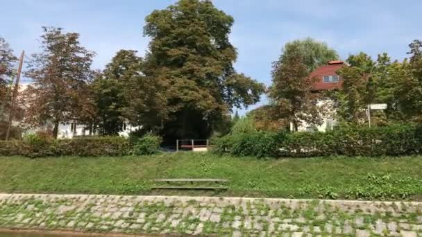 Ljubljana Slowenien August 2018 Schöne Villen Ufer Der Ljubljanica Die — Stockvideo