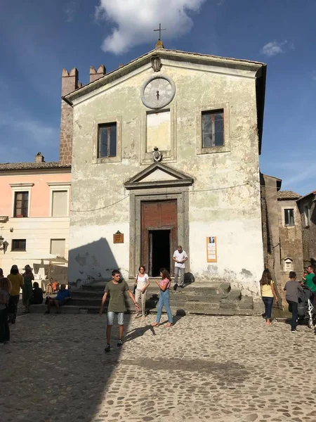 Calcata Latium Itália Setembro 2018 Pequena Igreja Que Outrora Deveria — Fotografia de Stock