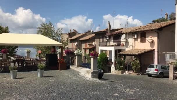 Anguillara Sabazia Lazio Italy September 2018 Outdoor Restaurant Sfizio Del — Αρχείο Βίντεο