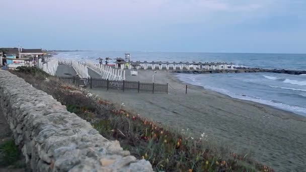 Marina San Nicola Beach Dusk Lazio Italy — Stock Video