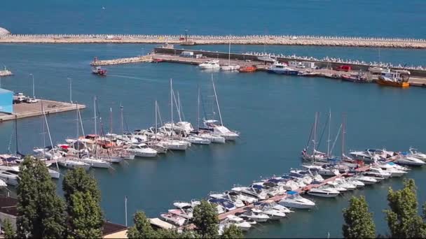 Den Turistiska Hamn Tomis Mest Berömda Platserna Constanta Rumänien För — Stockvideo