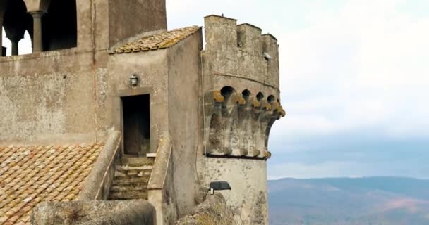 Detalhe Castelo Orsini Odescalchi Vista Para Lago Bracciano Cima — Vídeo de Stock