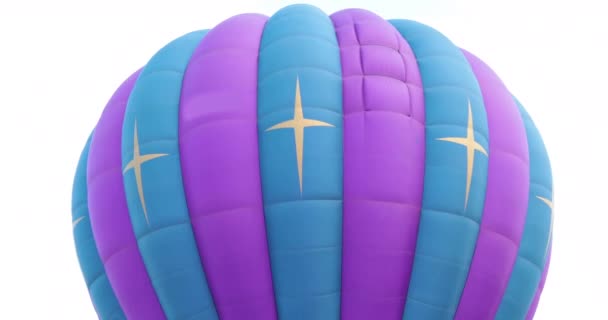 Деталь Крупним Планом Фіолетова Блакитна Повітряна Куля Піднімається Землі — стокове відео