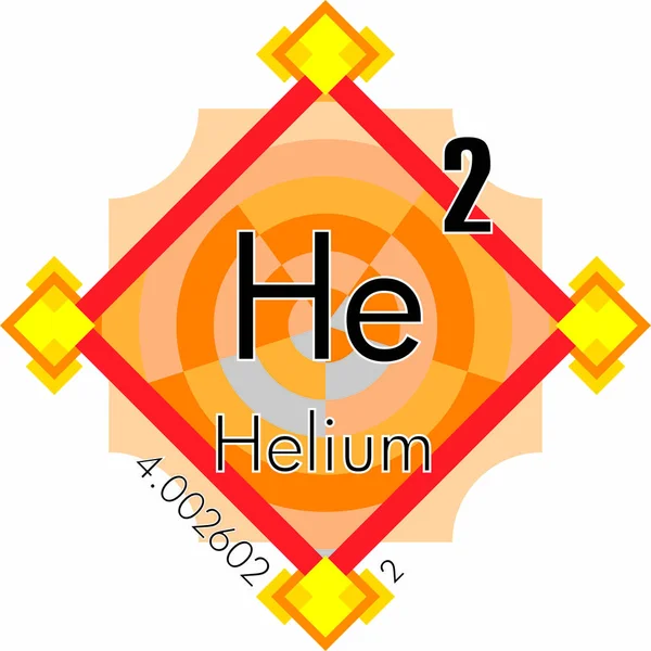 Hélium Forma Periodické Tabulky Prvků — Stockový vektor