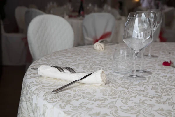 Primer Plano Ajuste Mesa Boda — Foto de Stock