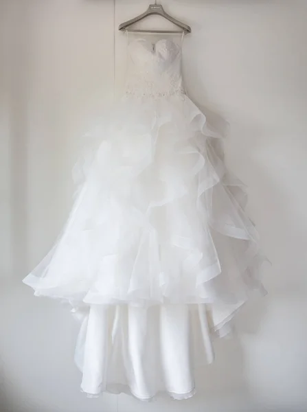 Hanging Wedding Dress Gown — Stock Photo, Image