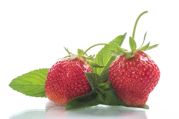 Ripe Red Organic Strawberry White Background — Stock Photo, Image