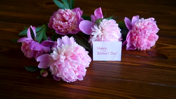 Bouquet of blooming peonies — Stock Video