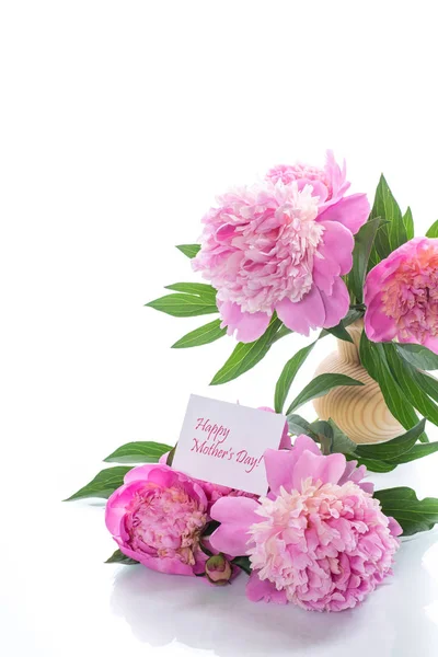 Beyaz Arka Plan Üzerinde Çiçek Açan Peonies Buket — Stok fotoğraf