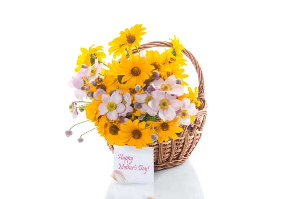 Bouquet Von Gelben Großen Gänseblümchen Isoliert Auf Weißem Hintergrund — Stockfoto