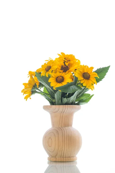 Bouquet Yellow Big Daisies White Background — Stock Photo, Image