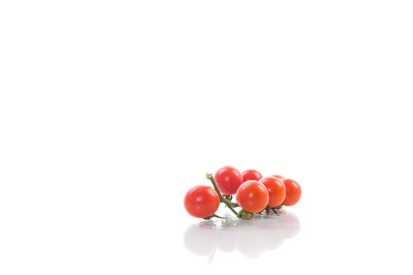 Small Ripe Red Cherry Tomatoes Isolated White Background — Stock Photo, Image