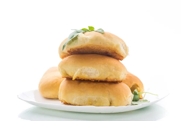 Empanadas Caseras Frescas Con Relleno Aislado Sobre Fondo Blanco —  Fotos de Stock