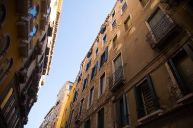 Venedik. İtalya. Eylül 8, Venedik'in binalarda 2018.Historic