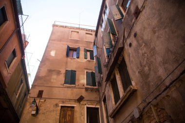 Venedik. İtalya. Eylül 8, Venedik'in binalarda 2018.Historic