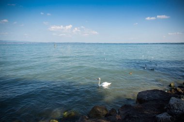 Güzel İtalya, güneşli yaz günü Garda Gölü. 7 Eylül 2018