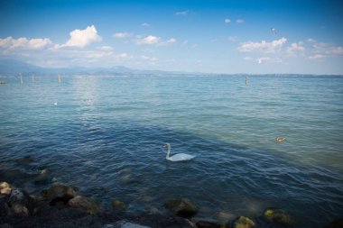 Güzel İtalya, güneşli yaz günü Garda Gölü. 7 Eylül 2018
