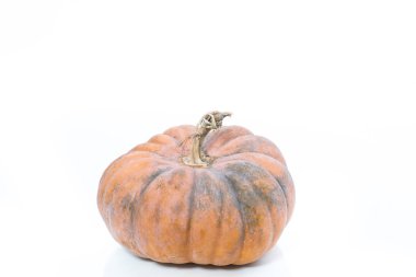 taze büyük yuvarlak beyaz bir arka plan üzerinde çiğ kabak