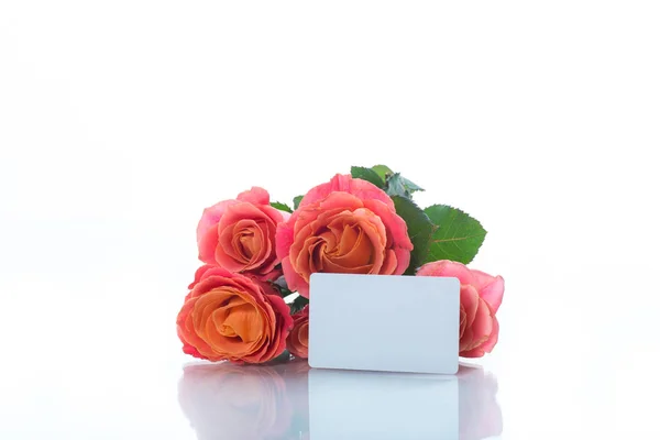 Ramo de hermosas rosas rosadas aisladas en blanco —  Fotos de Stock