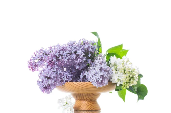 Ramo de flores de primavera de color lila aislado en blanco —  Fotos de Stock