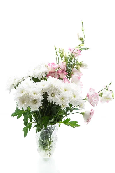白に隔離された美しいピンクのリシアンサスの花 ストック写真