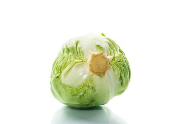 Erken yeşil lahana, tüm salıncak beyaz bir arka planda izole