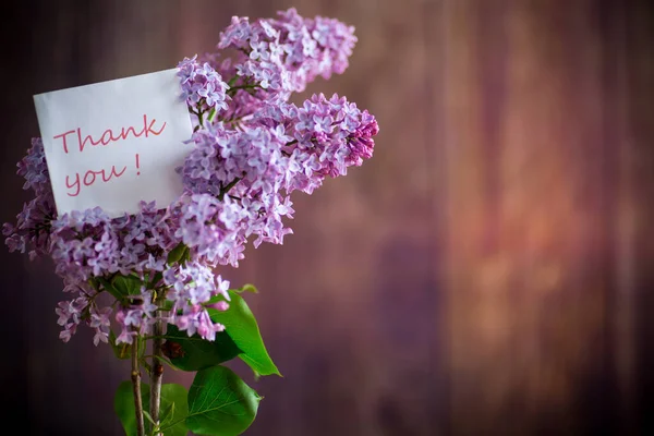 Bukett Med Vackra Våren Lila Blommor Trä Bakgrund — Stockfoto