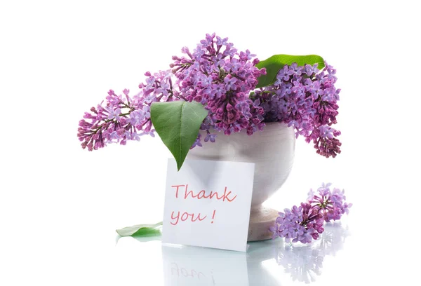 Ramo de hermosas lilas florecientes en un jarrón —  Fotos de Stock