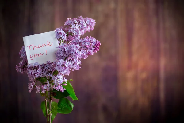 Bouquet di bellissimi fiori primaverili di lilla sul tavolo — Foto Stock