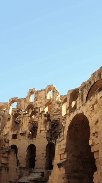 Coliseo Bien Conservado Del Imperio Romano Jem Túnez África —  Fotos de Stock