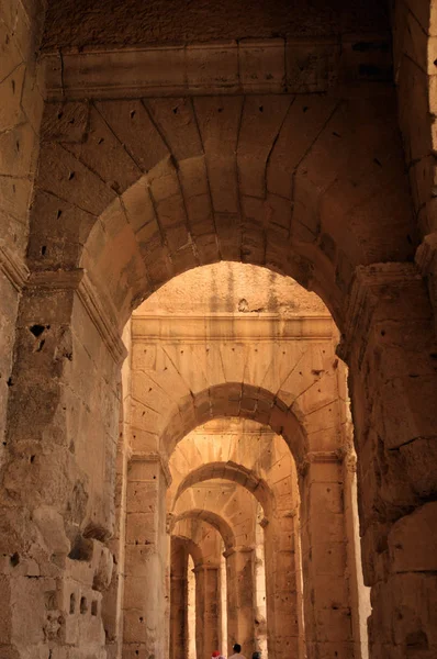 Stucversiering Colosseum Van Het Romeinse Rijk Jem Tunesië Afrika — Stockfoto