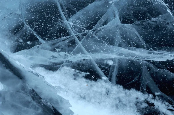 Raggi Solari Sono Rifratti Dal Ghiaccio Trasparente Del Lago Baikal — Foto Stock