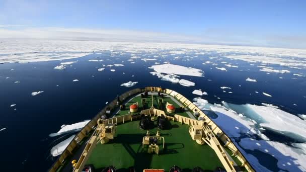 Resa på isbrytaren i isen, Antarktis — Stockvideo