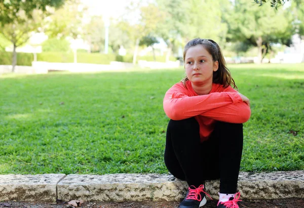 Adolescente Menina Triste Deprimido Livre — Fotografia de Stock