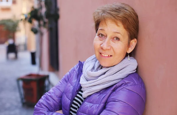 Outdoor Portrait Happy Smiling Woman — Stock Photo, Image