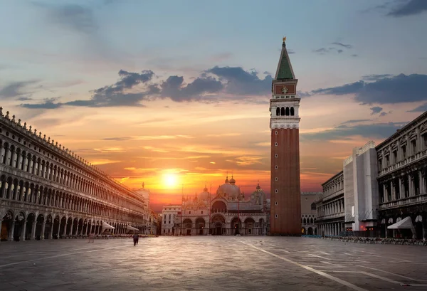 Plaza San Marco Después Del Amanecer Venecia Italia —  Fotos de Stock